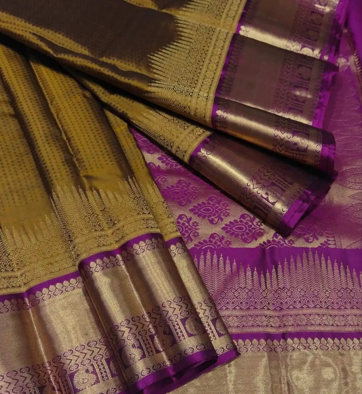 Bronze Gold Pure Kanchipuram Silk Saree